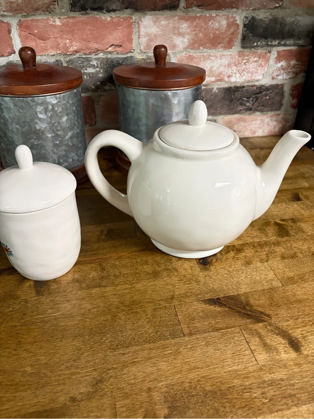 Floral Ceramic Teapot and Sugar Jar Set - Rae Dunn